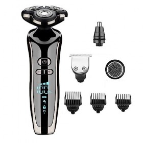 Happlignly 1 Set Argent Électrique Rasoir 4D Électrique Barbe Tondeuse Cheveux Tondeuse Adulte Raser