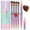 Saviland Lot de 3 pinceau nail art ongles pour ongles en acrylique, brosse a ongle pour nail art, pinceau acrylique ongle, na