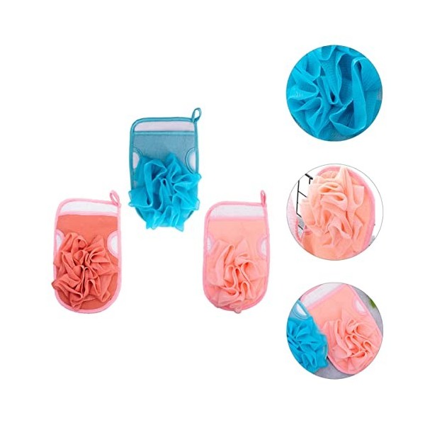 BREWIX Mitt Men Bubble with Dead Exfoliating Loofahs Pouf de Salle de Bain Gants Rouges Loofah Blue Women Scrubber Brush Pink