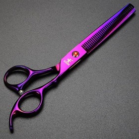 XUANFNEG Lot de 4 ciseaux de coupe de 17,8 cm, peigne en acier, ciseaux à plier et ciseaux à effiler en acier 9cr18 Rasage et...