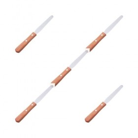 Lot de 5 spatules en métal pour épilation à la cire avec manche en bois