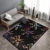 Tapis Contemporain, Tapis De Salon Salon De Coiffure Ciseaux Et Peigne, Poils Courts Doux Et Confortables, Facile dentretien