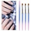 Lusofie 3 Pièces Pinceau Nail Art Ongles Ensemble Brosses De Nettoyage Pour Vernis Ongles Brosses A Ongles Brosses Plates Ron