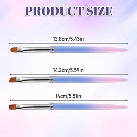 Lusofie 3 Pièces Pinceau Nail Art Ongles Ensemble Brosses De Nettoyage Pour Vernis Ongles Brosses A Ongles Brosses Plates Ron