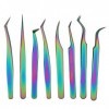 Lot De 8 Pinces à épiler Pour Extensions De Cils, Outil De Séparation De Cils à Haute Dureté Applicateur De Cils Pour Extensi