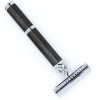 Parker Safety Razor, 71R Rasoir de sécurité à double tranchant de poids moyen à long manche - Manche en laiton galvanisé noir