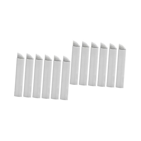 FOMIYES 150 Pièces 14 Lames De Microblading Pour Sourcils Fournitures De Microblading 14 Aiguilles Inclinées Aiguille Pour St