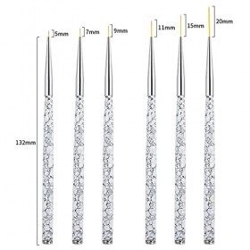 6 Pièces Pinceaux en Détail à Ongles,Pinceau Ongle Gel Nail Art Pinceaux,Pinceaux Peinture Professionnels Détail Ensemble de 