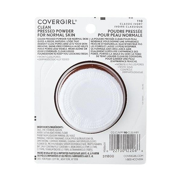 COVERGIRL - Clean Pressed Powder Classic Ivory - 0.39 oz. 11 g 