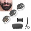 DEPILA Bluezoo Men Beard Toilettage Set, Peigne Double Face, Redresse et favorise la Croissance de la Barbe, Savon à raser Ci