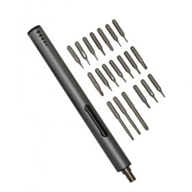 Jeu de Tournevis électriques, Mini Tournevis électrique à Poignée Ergonomique Portable Fil avec 20 Embouts pour Téléphone pou