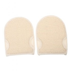 BAFAFA Lot de 2 Serviettes de Bain en Coton et Lin Gants de Spa Éponge de beauté Épurateur de Bain for la Texture du Corps Ga