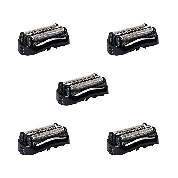 liovitor Lot de 5 têtes de rasoir électrique de rechange pour série 3 21B - Noir - Compatible avec les rasoirs de série 3