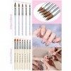 EBANKU 33 pcs Acrylique Pinceaux Ongles Double Extrémité Nail Point Pen Gel UV Vernis à Ongles Brosse Fleurs Ongles Dessin Br