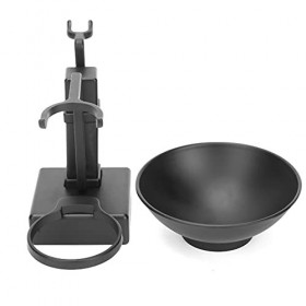 Support de Rasoir Droit, Bol de Crème de Rasage, Support de Brosse de Rasage, Bol de Rasage en Acier Inoxydable, Support de B