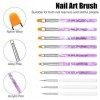 10pcs Pinceaux Ongles Nail Art Brosses, Pinceaux Nail Art Kit Pour Gel UV et Acrylique, Nail Art Stylo Manucure Outils