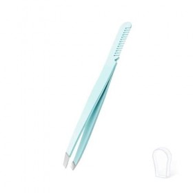 XTYPE Pince à épiler Tweezer aux Sourcils avec Peigne Double Utilisation en Acier Inoxydable Pinceau Vert Cils métalliques en