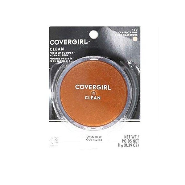 CoverGirl Clean Pressed Powder Classic Beige N 130, 0.39 Ounce Pan by CoverGirl