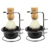 FRCOLOR 3 Ensembles Bol De Mousse À Raser Costumes Pour Hommes Kit De Cosmétologie Crème À Raser De Voyage Brosse Plumeau De 