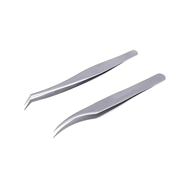 FRCOLOR 6 Pièces Pince À Épiler Cils Pince À Épiler Pour Faux Cils Pince À Épiler Pour Faux Cils Pince À Épiler En Acier Inox