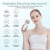 VOYOR Épilateur Électrique Femme, Epilation avec Tête De Rasage Et Tondeuse pour lépilation du Corps, Rechargeable et Sans F