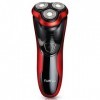 Rasoir Electrique Homme, FARI Rechargeable Tondeuse Barbe Etanche Technologie Wet & Dry Avec 3D Têtes Rotatives, Noir