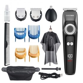 Barberboss Tondeuse à barbe pour homme, tondeuse à cheveux sans fil pour hommes, kits de toilettage pour hommes, imperméable,