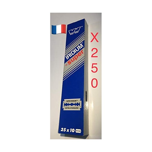 250X WIZAMET SUPER IRIDIUM Lames de Rasoir de Surete Sécurité Professionelle pour homme à double bord de lame de rechange anc