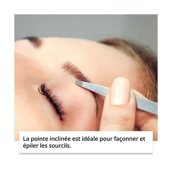 Pince à épiler Rubis en silhouette de cœur - inclinée, fine et pointue - pince a epiler professionnelle pour les sourcils