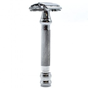 Parker Safety Razor Parker 99R - longue poignée de sécurité Poids lourds papillon ouvert Razor & 5 Double Premium Platinum bo