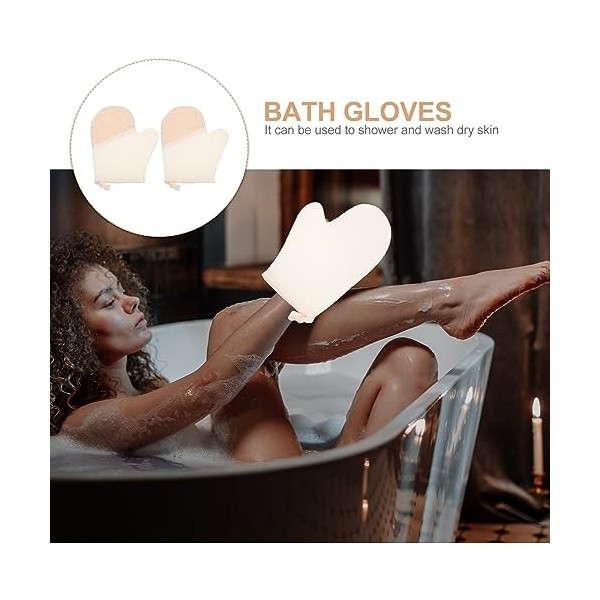 Alipis 10 Pièces Gants De Bain Gommage Gants De Ménage Serviette en Lin Gants De Douche Exfoliants Gant De Gommage Gant De Lu