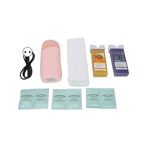 Kit de Rouleau de Cire, Kit dépilation à Rouleau Portable 40 W Opération Facile Rapide à Usage Multiple pour le Visage pour 