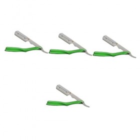 FOMIYES 4Pcs Barbe Traditionnel Pliant Boutique Ménage Titulaire Mens Rasage Inoxydable Hommes Lame Droite Maison Rasoirs Man