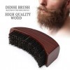 Brosse à barbe for hommes, brosse à poils de tête dhuile anti-frisottis Massage du visage Moustache Brosse incurvée Moustach