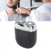 CUTULAMO Tondeuse à Barbe électrique, Tondeuse à Barbe électrique de Type C ABS Lavable Portable pour Le Voyage Noir 