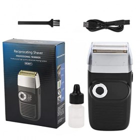 Rasoir électrique à Feuille, Tête Chauve Tondeuse à Barbe LCD Feuille Rasoir Tête Chauve Rasoir Rechargeable Maquina Kemei Pi