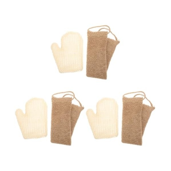 POPETPOP 3 Ensembles Ensemble De Bain En Sisal Exfoliant Pour Le Corps Gant De Toilette Exfoliant Coréen Gant Exfoliant Servi