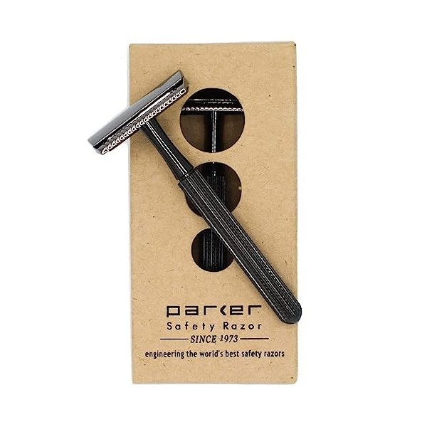 Parker Safety Razor, Model 78R Rasoir de sécurité à peigne fermé 3 pièces Chromé satiné