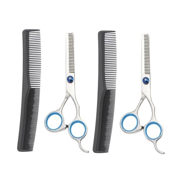 Beaupretty 6 Pièces Ciseaux À Cheveux Avec Peigne Ciseaux Coupe-Cheveux Tondeuse Cheveux Peigne Ciseaux De Coiffure En Acier 