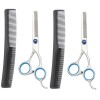 Beaupretty 6 Pièces Ciseaux À Cheveux Avec Peigne Ciseaux Coupe-Cheveux Tondeuse Cheveux Peigne Ciseaux De Coiffure En Acier 