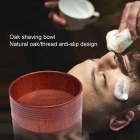 Ensemble de Blaireau à Barbe en Bois avec Bol à Savon, Fabrication Exquise, Poignée Antidérapante, Mousse Riche, pour un Rasa