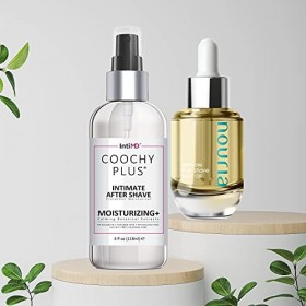 Coochy Plus Brume protectrice après-rasage intime + NOURIA Kit dhuile hydratante élixir pré-rasage - HydroLock & HYDRATANT P