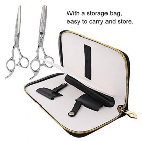 Ciseaux/Ciseaux de Coupe de Cheveux de Coiffeur Professionnel - Série de Bord de Rasoir de Ciseaux - Acier Inoxydable - Ensem
