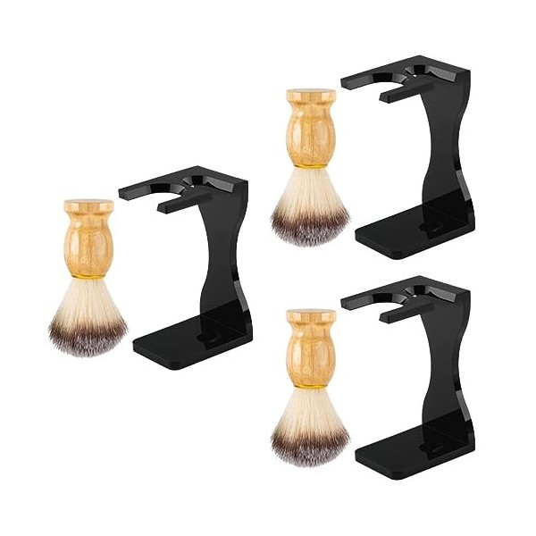 FOMIYES 3 Ensembles Ensemble De Rasage Porte-Rasoir Hommes Costumes Blaireaux Pour Hommes Barbe Brosse Crème À Raser Brosse B