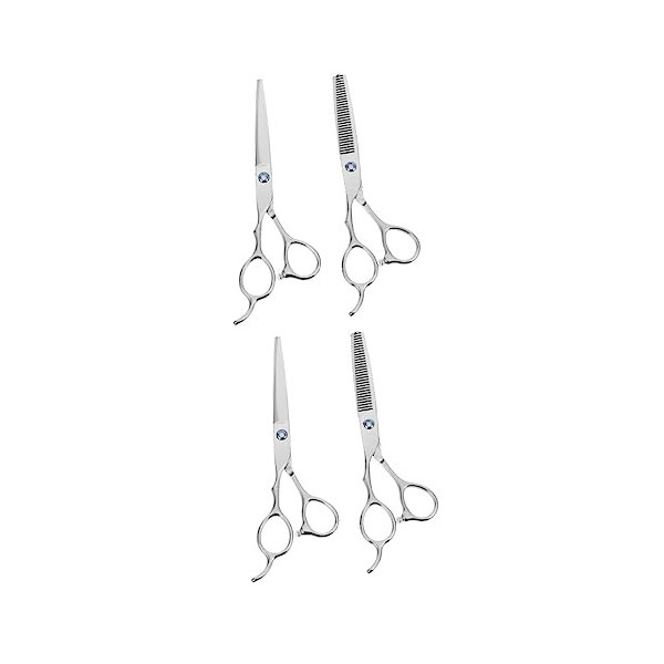 FRCOLOR 2 Pièces Ciseaux Pour Gaucher Ensemble De Soins Capillaires Outils De Coiffure Professionnels Ciseaux À Barbe Gaucher