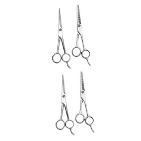 iplusmile 4 Pièces Ciseaux En Acier Inoxydable Tondeuses Pour Animaux De Compagnie Argent Coupe De Salon De Coiffure Dents Co