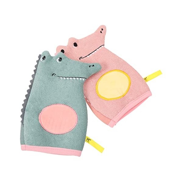 BYFOX 2pcs Childrens Bath Towel Body Scrub Gloves Bath Scrubber Bath Scrubber for Body Bath Loofah Gloves Cartoon Bath Glove