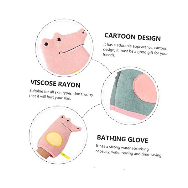 BYFOX 2pcs Childrens Bath Towel Body Scrub Gloves Bath Scrubber Bath Scrubber for Body Bath Loofah Gloves Cartoon Bath Glove