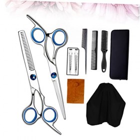 LALAFINA 10 Pièces Cisailles à Effiler Kit De Ciseaux En Acier Inoxydable Cisaillement Des Dents Cape De Barbier Ciseaux De C