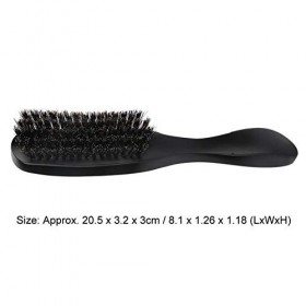 WAAZI Brosse de Voyage en Poils de Sanglier for Barbe et Moustache avec Manche, Brosse à Barbe for Homme Manche Long Nettoyag